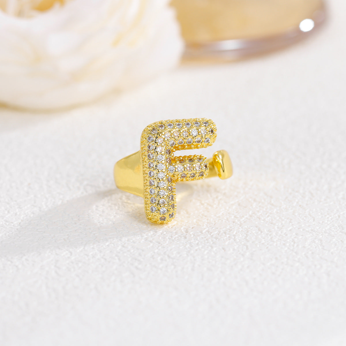 Wholesale  Gold Plated Copper Set with Zircon Open Ring